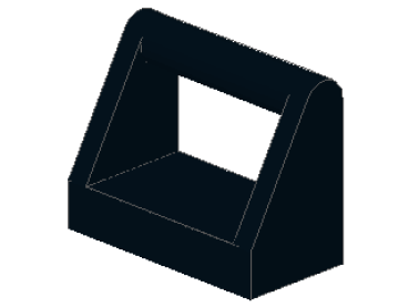 Lego Fliese 1 x 2 (2432) mit Griff, schwarz