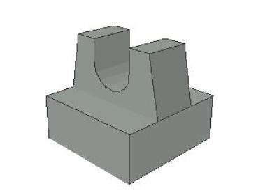 Lego Fliese 1 x 1 (2555) mit Clip, hell grau