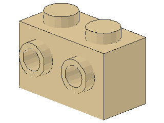 Lego Stein, modifiziert 1 x 2 x 1 (11211) Studs an 1 Seite