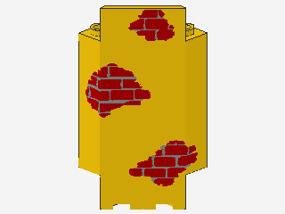 Lego Paneel 3 x 3 x 6 (2345) Eckmauer, dekoriert