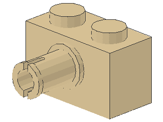 Lego Stein, modifiziert 1 x 2 x 1 (2458) mit Pin