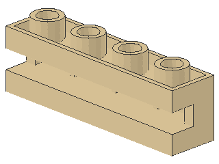 Lego Stein, modifiziert 1 x 4 x 1 (2653) mit Nut