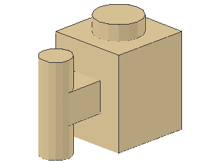 Lego Stein, modifiziert 1 x 1 x 1 (2921) mit Griff