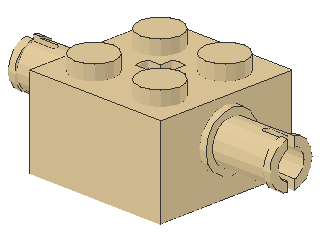 Lego Stein, modifiziert 2 x 2 x 1 (30000) Pins und Achsloch