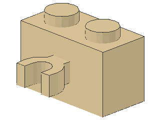 Lego Stein, modifiziert 1 x 2 x 1 (30237b) O-Clip, vertikal