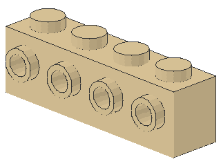 Lego Stein, modifiziert 1 x 4 x 1 (30414) 4 Studs an 1 Seite