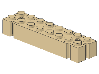 Lego Brick, modified 2 x 8 x 1 (30520) Axle Hole at Ends