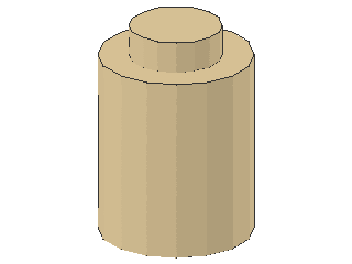 Lego Stein, rund 1 x 1 x 1 (3062old) keine Bodenlippe