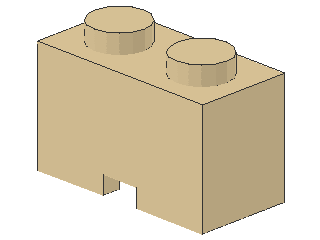 Lego Stein, modifiziert 1 x 2 x 1 (3134) mit Kabelausschnitt