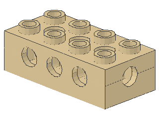 Lego Stein, modifiziert 2 x 4 x 1 (3709a + c) mit Löcher