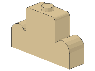 Lego Stein, modifiziert 1 x 4 x 2 (4088) 1 Stud, oben