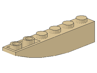 Lego Schrägstein, geschwungen 6 x 1 x 1 (42023) invertiert