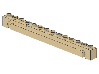 Lego Brick, modified 1 x 14 x 1 (4217) with Groove