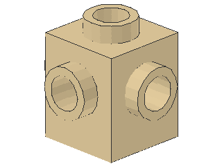 Lego Stein, modifiziert 1 x 1 x 1 (4733) Studs an 4 Seiten