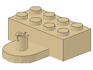 Lego Stein, modifiziert 2 x 4 x 1 (4747 & 4748) Kupplung