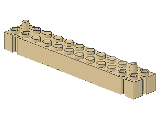 Lego Stein, modifiziert 2 x 12 (47855) Stift an Enden