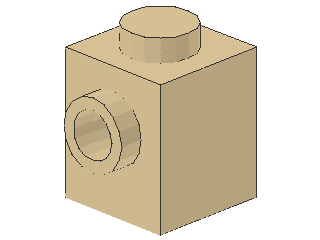 Lego Stein, modifiziert 1 x 1 x 1 (47905) Studs an 2 Seiten