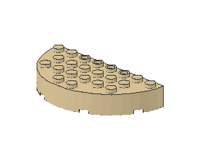 Lego Stein, rund, Ecke 4 x 8 x 1 (47974) Doppel