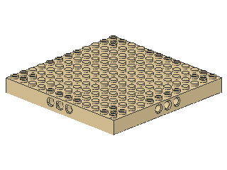 Lego Stein, modifiziert 12 x 12 x 1 (52040) Pinlöcher, Achslöcher