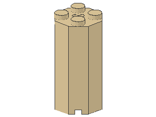 Lego Stein, modifiziert 2 x 2 x 3 1/3 (6037) achteckig