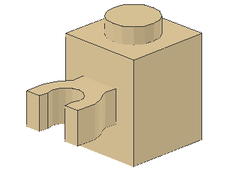 Lego Stein, modifiziert 1 x 1 x 1 (30241 / 60475) Clip, solider Stud