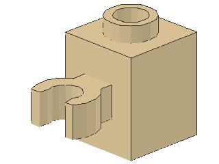 Lego Stein, modifiziert 1 x 1 x 1 (30241b / 60475b) Clip, hohler Stud