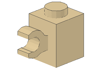 Lego Stein, modifiziert 1 x 1 x 1 (60476) Clip, horizontal