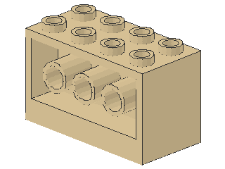 Lego Stein, modifiziert 2 x 4 x 2 (6061) mit Löchern