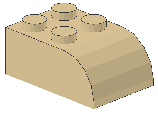 Lego Slope Stone, curved 2 x 3 x 1 (6215) with 4 Studs