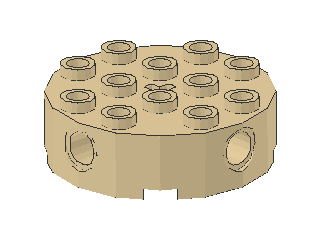 Lego Stein, rund 4 x 4 x 1 (6222) Achsloch, Pinlöcher