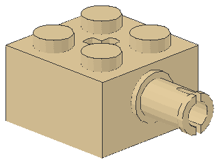 Lego Stein, modifiziert 2 x 2 (6232) Pin und Achsloch