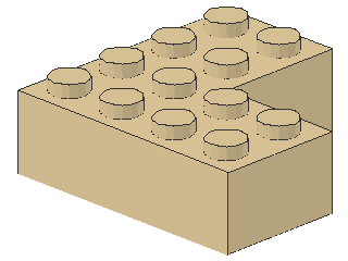 Lego Brick 4 x 4 x 1 (702) Corner