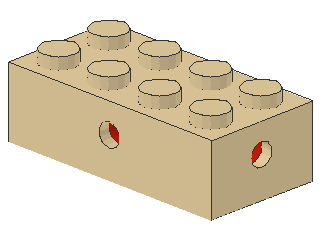 Lego Stein, modifiziert 2 x 4 x 1 (7049a + b) Radhalter