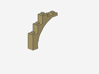 Lego Stein, Bogen 1 x 5 x 4 (76768) verstärkte Unterseite