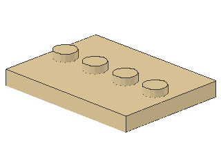 Lego Tile 3 x 4, with 4 Studs in Center (88646)