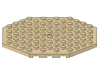 Lego Platte 10 x 10, achteckig, mit Loch (89523)