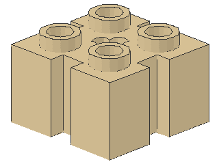 Lego Stein, modifiziert 2 x 2 x 1 (90258) Nuten und Achsloch