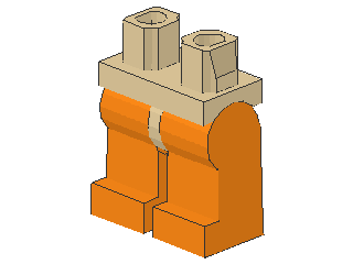 Lego Minifigur Beine, montiert (970c04) orangene Beine