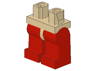 Lego Minifigur Beine, montiert (970c05) rote Beine