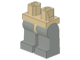 Lego Minifigur Beine, montiert (970c09) hell graue Beine