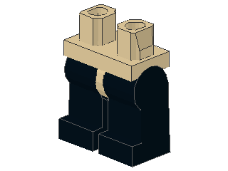 Lego Minifigur Beine, montiert (970c11) schwarze Beine