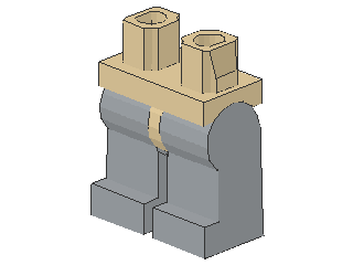 Lego Minifigur Beine, montiert (970c86) hell bläulich graue Beine