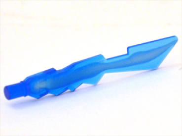 Lego Minifigur Schwert (11439pb01) gezackt, transparent dunkel blau