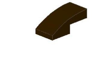 Lego Slope Stone, curved 2 x 1 (11477) dark brown