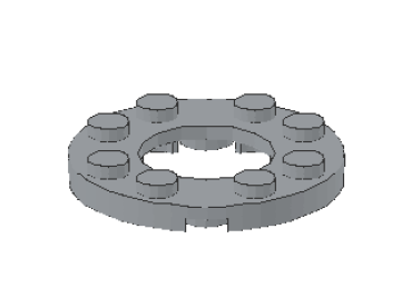Lego Platte 4 x 4, rund, mit 2 x 2-Loch (11833) hell bläulich grau