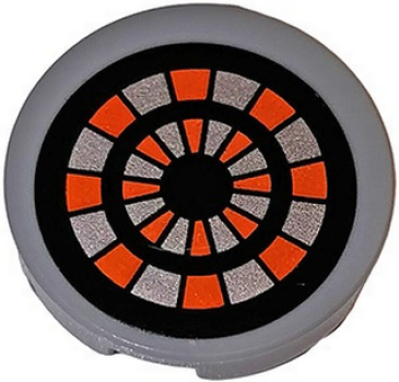 Lego Tile 2 x 2, round, decorated (14769pb212)