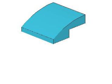 Lego Slope Stone, curved 2 x 2 (15068) medium azure