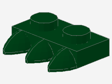 Lego Platte, modifiziert 1 x 2 (15208) dunkel grün