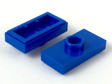 Lego Plate, modified 1 x 2 (15573) blue
