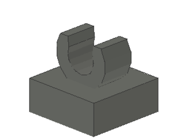 Lego Fliese 1 x 1 (15712) offener O-Clip, dunkel bläulich grau
